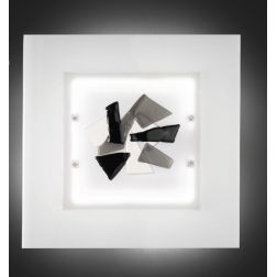 FLAKES PLAFONIERA 48X48 IN VETRO LAVORATO A MANO 3 COLORAZIONI MADE IN ITALY Familamp - Cristalensi Shop Online