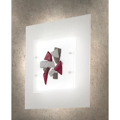 FLAKES PLAFONIERA 48X48 IN VETRO LAVORATO A MANO 3 COLORAZIONI MADE IN ITALY Familamp - Cristalensi Shop Online