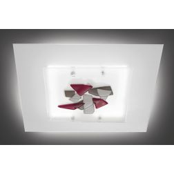 FLAKES PLAFONIERA 58X58 IN VETRO LAVORATO A MANO 3 COLORAZIONI MADE IN ITALY Familamp - Cristalensi Shop Online