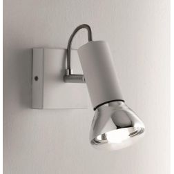 MAGNUM 1 FARETTO SPOT CROMO O BIANCO CON LAMPADINA LED R80 10W INCLUSA DIREZIONABILE Illuminando - Cristalensi Shop Online