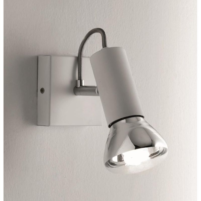 MAGNUM 1 FARETTO SPOT CROMO O BIANCO CON LAMPADINA LED R80 10W INCLUSA DIREZIONABILE Illuminando - Cristalensi Shop Online