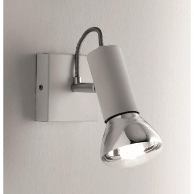 MAGNUM 1 FARETTO SPOT CROMO O BIANCO CON LAMPADINA LED R80 10W INCLUSA DIREZIONABILE Illuminando - Cristalensi Shop Online