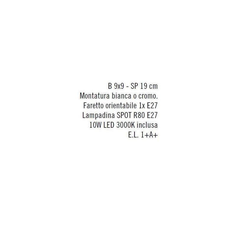 MAGNUM 1 FARETTO SPOT CROMO O BIANCO CON LAMPADINA LED R80 10W INCLUSA DIREZIONABILE Illuminando - Cristalensi Shop Online