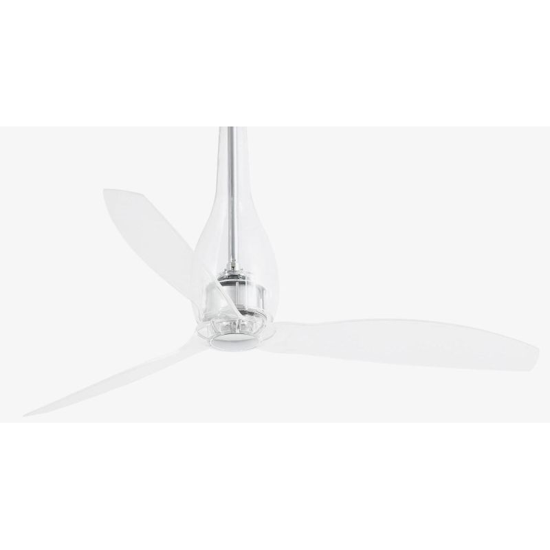 ETERFAN IN VETRO TRASPARENTE VENTILATORE SENZA LUCE CON TELECOMANDO DIAMETRO 128 CM FARO VENTILATORI - Cristalensi Shop Online