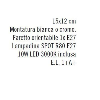 MAGNUM PINZA LED FARETTO BIANCO E CROMO CON LAMPADINA LED INCLUSA DIREZIONABILE Illuminando - Cristalensi Shop Online
