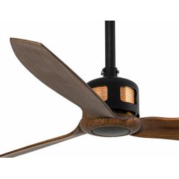 COOPER VENTILATORE NERO CON 3 PALE MARRONI SENZA LUCE DIAMETRO CM 128 CON TELECOMANDO INCLUSO FARO VENTILATORI - Cristalensi Sho 2