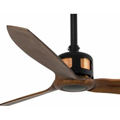 COOPER VENTILATORE NERO CON 3 PALE MARRONI SENZA LUCE DIAMETRO CM 128 CON TELECOMANDO INCLUSO FARO VENTILATORI - Cristalensi Sho