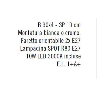 MAGNUM 2 LED BIANCO E CROMO CON LAMPADINE LED INCLUSE E DIREZIONABILI DI ILLUMINANDO Illuminando - Cristalensi Shop Online