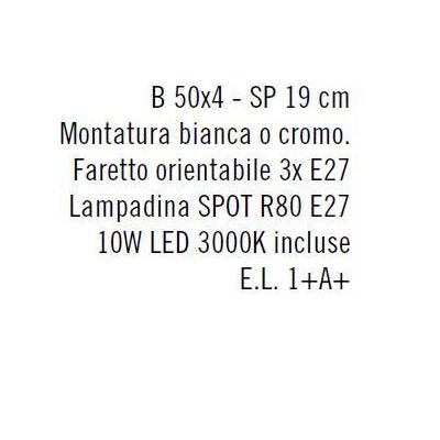 MAGNUM 3 LED BINARIO CROMO O BIANCO CON LAMPADINE LED INCLUSE E SOSTITUIBILI Illuminando - Cristalensi Shop Online