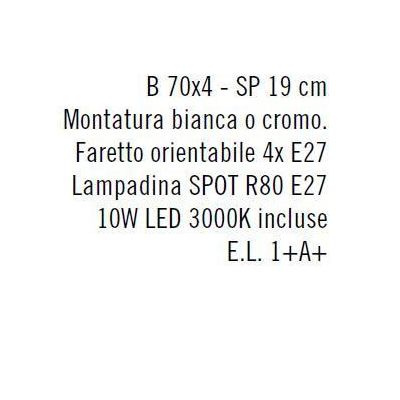 MAGNUM 4 LED BIANCO O CROMO CON LAMPADINE LED INCLUSE SOSTITUIBILI ME DIREZIONABILI Illuminando - Cristalensi Shop Online