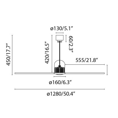 DECOFAN VENTILATORE FINITURA RAME O OTTONE PALE MOGANO SENZA LUCE DIAMETRO CM 128 E TELECOMANDO FARO VENTILATORI - Cristalensi S