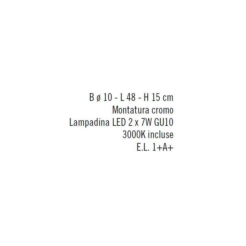 ELIO 2 LED BINARIO CON LAMPADINE LED IN VETRO SOSTITUIBILI MONTATURA CROMO LUCIDO Illuminando - Cristalensi Shop Online