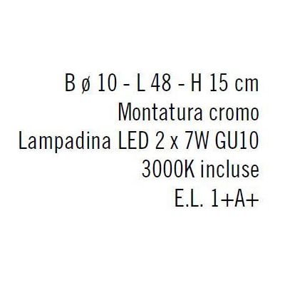 ELIO 2 LED BINARIO CON LAMPADINE LED IN VETRO SOSTITUIBILI MONTATURA CROMO LUCIDO Illuminando - Cristalensi Shop Online