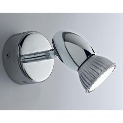 ELIO 1 LED SPOT CROMO LUCIDO DIREZIONABILE CON SNODO LAMPADINA LED SOSTITUIBILE Illuminando - Cristalensi Shop Online