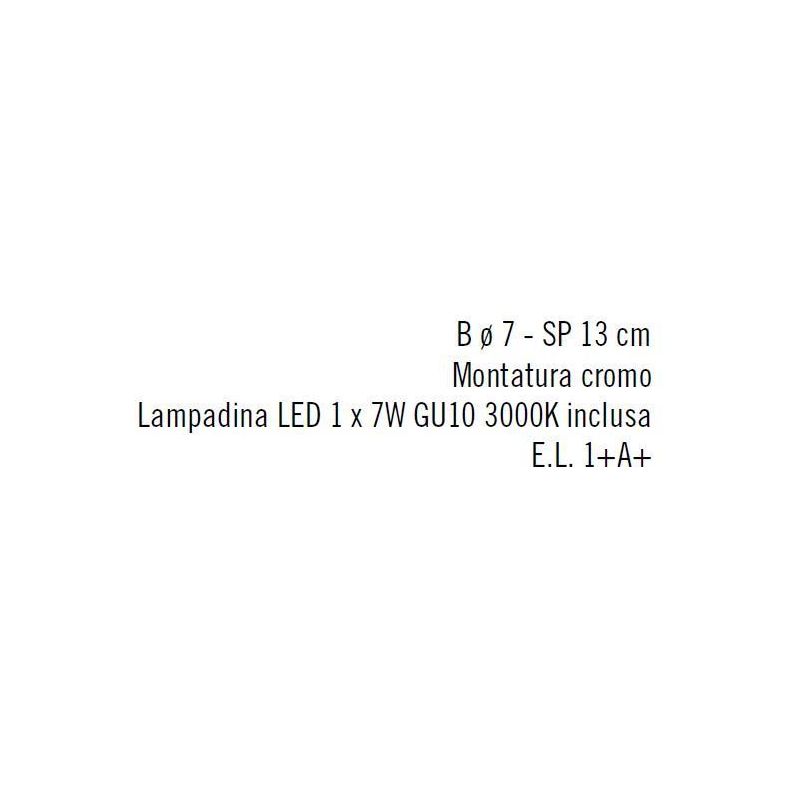 ELIO 1 LED SPOT CROMO LUCIDO DIREZIONABILE CON SNODO LAMPADINA LED SOSTITUIBILE Illuminando - Cristalensi Shop Online