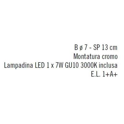 ELIO 1 LED SPOT CROMO LUCIDO DIREZIONABILE CON SNODO LAMPADINA LED SOSTITUIBILE Illuminando - Cristalensi Shop Online