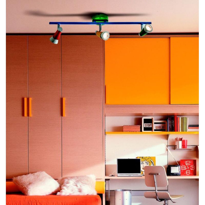 KOLOR 3 LED APPLIQUE PLAFONIERA MULTICOLORE CON FARETTI LED INCLUSI DI ILLUMINANDO Illuminando - Cristalensi Shop Online