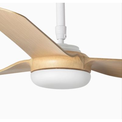 PUNT VENTILATORE SENZA LUCE BIANCO O NERO CON 3 PALE IN LEGNO D132 CM CON TELECOMANDO INCLUSO FARO VENTILATORI - Cristalensi Sho