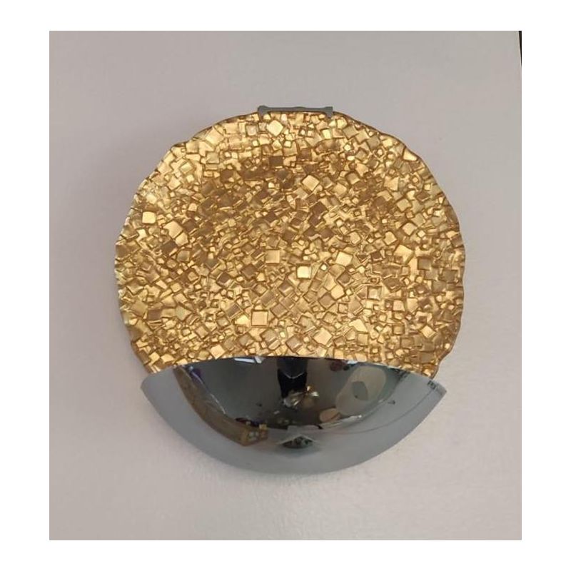 DEIMOS LAMPADA DA PARETE CON BASE CROMO E VETRO DORATO FB Braga - Cristalensi Shop Online