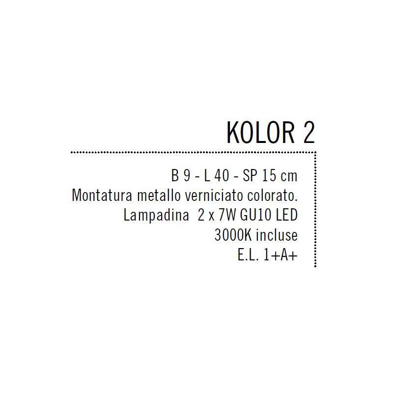 KOLOR 2 LED APPLIQUE PLAFONIERA MULTICOLORE CON FARETTI LED DIREZIONABILI Illuminando - Cristalensi Shop Online