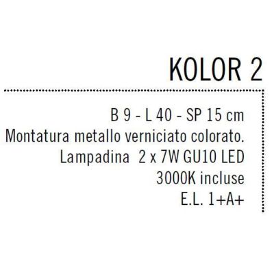 KOLOR 2 LED APPLIQUE PLAFONIERA MULTICOLORE CON FARETTI LED DIREZIONABILI Illuminando - Cristalensi Shop Online