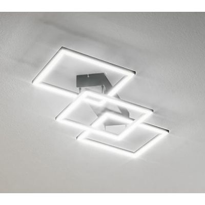 AFRODITE PLAFONIERA MODERNA LED 40W LUCE 3000K ALLUMINIO FINITURA TITANIO GEAL LUCE GEA LUCE - Cristalensi Shop Online