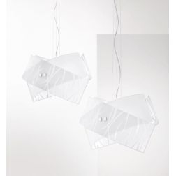 AGNESE SM SOSPENSIONE MODERNA IN VETRO BIANCO SERIGRAFATO DELLA GEA LUCE GEA LUCE - Cristalensi Shop Online 2