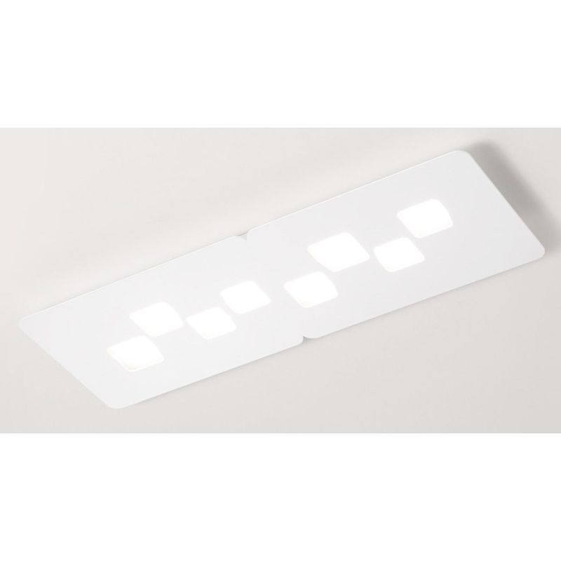 BILBAO PG PLAFONIERA GRANDE RETTANGOLARE 8 LUCI ATTACCO GX53 3 COLORI DELLA GEA LUCE GEA LUCE - Cristalensi Shop Online