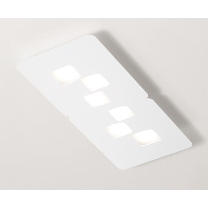 BILBAO PM PLAFONIERA RETTANGOLARE 6 LUCI MODERNA ATTACCO GX53 3 COLORI DELLA GEA LUCE GEA LUCE - Cristalensi Shop Online