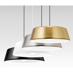 BLANCA SP SOSPENSIONE ROTONDA MODERNA D50 IN METALLO BIANCO NERO OTTONE O NICKEL DELLA GEA LUCE GEA LUCE - Cristalensi Shop Onli