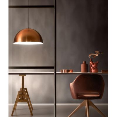 BONELLA SP LAMPADARIO DA SALOTTO STILE MODERNO CUPOLA D50 BIANCO NERO OTTONE O RAME DELLA GEA LUCE GEA LUCE - Cristalensi Shop O