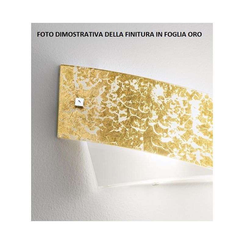 CAMILLA PLAFONIERA MEDIA FOGLIA ARGENTO O ORO IN VETRO DI GEA LUCE MODERNA GEA LUCE - Cristalensi Shop Online