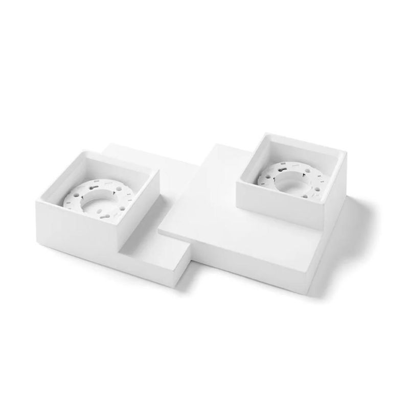 T377 SIBARI PLAFONIERA SQUADRATA 2 LUCI IN GESSO VERNICIABILE CM 29X20 LAMPADINE ATTACCO GX53 Sforzin Illuminazione - Cristalens