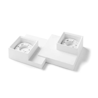 T377 SIBARI PLAFONIERA SQUADRATA 2 LUCI IN GESSO VERNICIABILE CM 29X20 LAMPADINE ATTACCO GX53 Sforzin Illuminazione - Cristalens