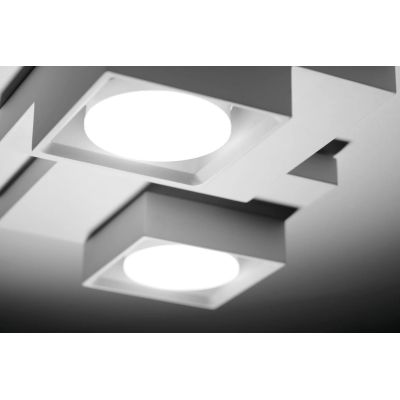 T377 SIBARI PLAFONIERA SQUADRATA 2 LUCI IN GESSO VERNICIABILE CM 29X20 LAMPADINE ATTACCO GX53 Sforzin Illuminazione - Cristalens