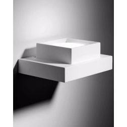 T379 SIBARI APPLIQUE PICCOLA QUADRATA IN GESSO VERNICIABILE CM 13X16 LAMPADINA ATTACCO GX53 Sforzin Illuminazione - Cristalensi 2