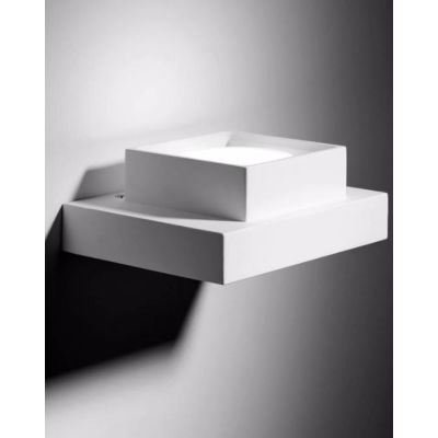 T379 SIBARI APPLIQUE PICCOLA QUADRATA IN GESSO VERNICIABILE CM 13X16 LAMPADINA ATTACCO GX53 Sforzin Illuminazione - Cristalensi