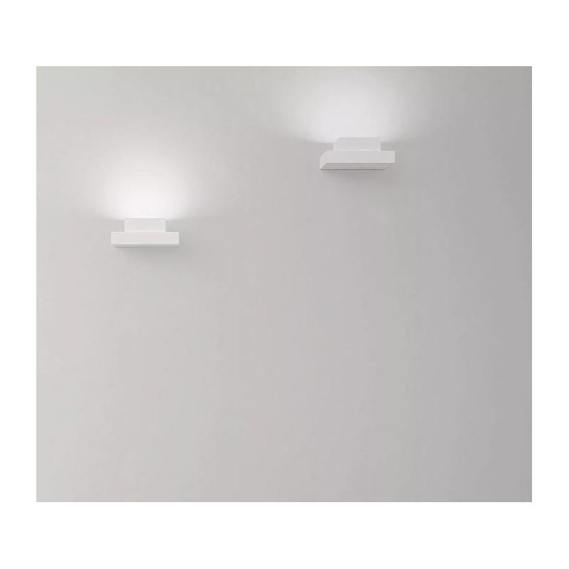 T379 SIBARI APPLIQUE PICCOLA QUADRATA IN GESSO VERNICIABILE CM 13X16 LAMPADINA ATTACCO GX53 Sforzin Illuminazione - Cristalensi