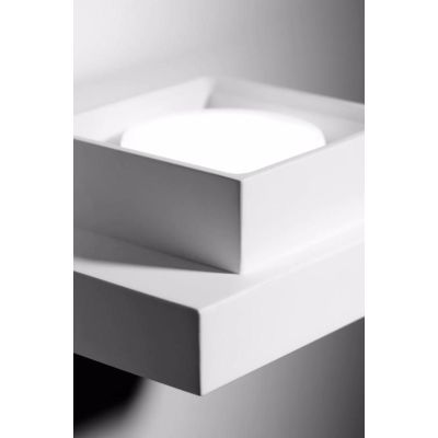 T379 SIBARI APPLIQUE PICCOLA QUADRATA IN GESSO VERNICIABILE CM 13X16 LAMPADINA ATTACCO GX53 Sforzin Illuminazione - Cristalensi