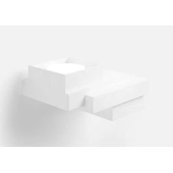 T380 SIBARI APPLIQUE IN GESSO VERNICIABILE LUCE SOPRA SOTTO CM 20X15 LAMPADINE ATTACCO GX53 Sforzin Illuminazione - Cristalensi