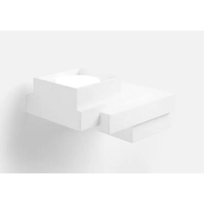 T380 SIBARI APPLIQUE IN GESSO VERNICIABILE LUCE SOPRA SOTTO CM 20X15 LAMPADINE ATTACCO GX53 Sforzin Illuminazione - Cristalensi