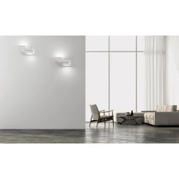 T380 SIBARI APPLIQUE IN GESSO VERNICIABILE LUCE SOPRA SOTTO CM 20X15 LAMPADINE ATTACCO GX53 Sforzin Illuminazione - Cristalensi 2