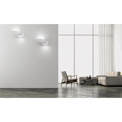 T380 SIBARI APPLIQUE IN GESSO VERNICIABILE LUCE SOPRA SOTTO CM 20X15 LAMPADINE ATTACCO GX53 Sforzin Illuminazione - Cristalensi