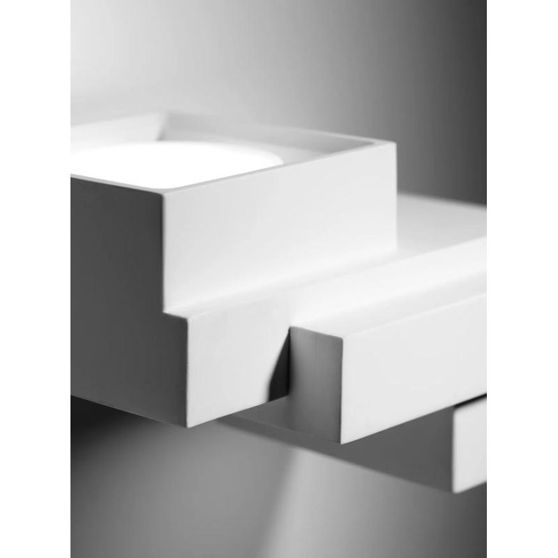 T380 SIBARI APPLIQUE IN GESSO VERNICIABILE LUCE SOPRA SOTTO CM 20X15 LAMPADINE ATTACCO GX53 Sforzin Illuminazione - Cristalensi