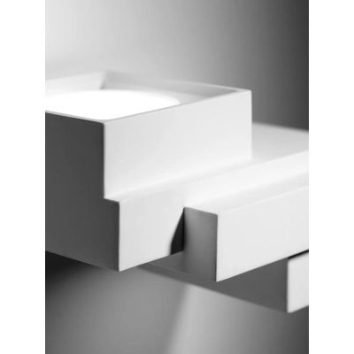 T380 SIBARI APPLIQUE IN GESSO VERNICIABILE LUCE SOPRA SOTTO CM 20X15 LAMPADINE ATTACCO GX53 Sforzin Illuminazione - Cristalensi