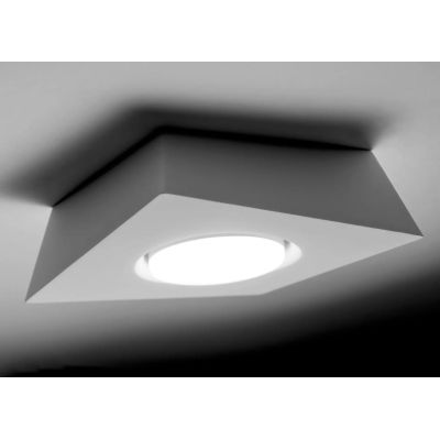 T371 ANCHISE FARETTO DA SOFFITTO 1 LUCE SQUADRATA IN GESSO VERNICIABILE CM 18X18 LAMPADINA ATTACCO GX53 Sforzin Illuminazione -