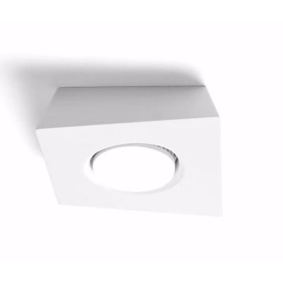 T371 ANCHISE FARETTO DA SOFFITTO 1 LUCE SQUADRATA IN GESSO VERNICIABILE CM 18X18 LAMPADINA ATTACCO GX53 Sforzin Illuminazione -