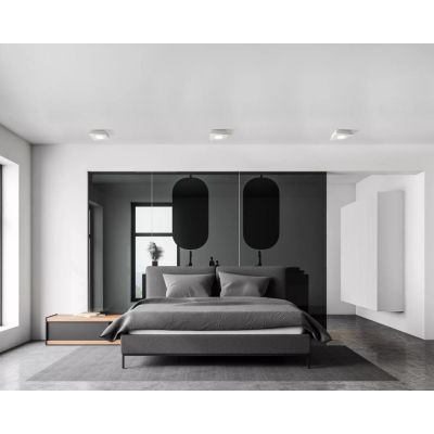 T371 ANCHISE FARETTO DA SOFFITTO 1 LUCE SQUADRATA IN GESSO VERNICIABILE CM 18X18 LAMPADINA ATTACCO GX53 Sforzin Illuminazione -