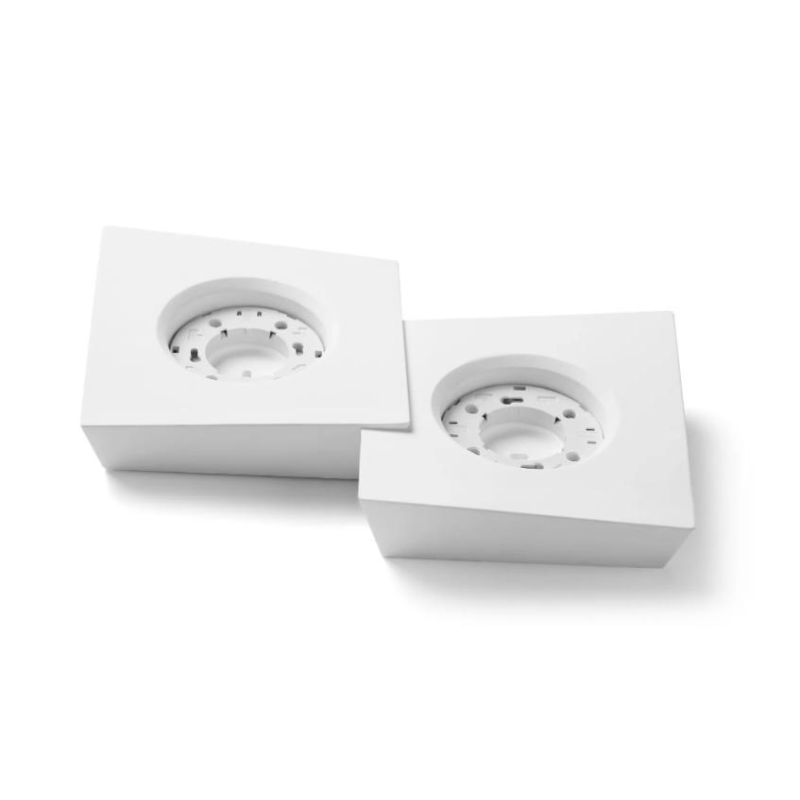 T372 ANCHISE LAMPADA DA SOFFITTO 2 LUCI SQUADRATA IN GESSO VERNICIABILE CM 32X23 LAMPADINE ATTACCO GX53 Sforzin Illuminazione -