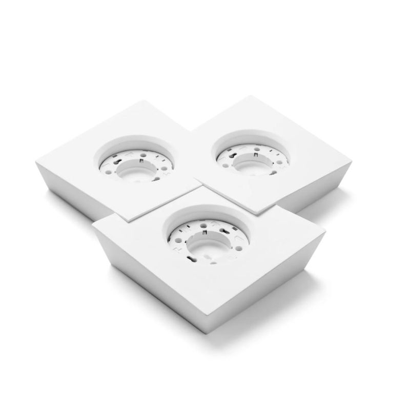 T373 ANCHISE LAMPADA DA SOFFITTO 3 LUCI SQUADRATA IN GESSO VERNICIABILE CM 34X32 LAMPADINE ATTACCO GX53 Sforzin Illuminazione -